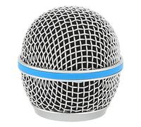 ASHATA Parrilla de Micrófono para Beta58A, Reemplazo de Parrilla de Cabeza de Bola de Micrófono de Acero Inoxidable, Filtro de Espuma a Prueba de Viento, Adecuado para Micrófono Beta58A