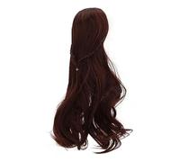 ASHATA Peluca de Pelo de Muñeca 1/3, Estilo Rizado con Flequillo Limpio, Peluca Larga de Fibra Suave Cortada DIY para Accesorios de Vestir de Muñeca de Circunferencia de Cabeza de 8-9 Pulgadas