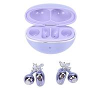 ASHATA Pendientes Desmontables Auriculares Inalámbricos Ligeros Comodidad Durante Todo el Día Voces Claras Adecuado para Orejas Pequeñas Entrenamientos Regalos Cable Ti de Silicona ABS (Purple)
