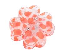 ASHATA Pinza para el Cabello con Imán de Cuatro Hojas, Pinzas para el Cabello con Agarre Fuerte y Antideslizante, Estampado de Leopardo Naranja para Mujeres, Accesorios para Peinar el con