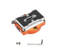 ASHATA Placa de Liberación Rápida de Cámara, de Bloqueo Automático, Base Multifuncional para Control Deslizante de Rótula de Bola de Trípode (Orange)
