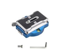 ASHATA Placa de Liberación Rápida de Cámara, de Bloqueo Automático, Base Multifuncional para Control Deslizante de Rótula de Bola de Trípode (Blue)