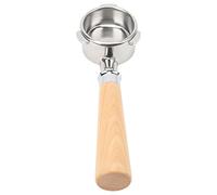 ASHATA Portafiltro sin Fondo de Acero Inoxidable de Alta Resistencia, Filtro de café Desnudo Portátil para Serie 8, 54 Mm Mayor Satisfacción del Cliente (Madera de Haya Tipo A2)