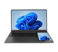 ASHATA Portátil de Pantalla Dual de 15,6 Pulgadas, CPU de Cuatro Núcleos, 16 GB de RAM, Teclado Retroiluminado, Interfaces Enriquecidas, Win 11, con Pantalla Secundaria de (Enchufe