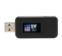 ASHATA Probador USB Eversame IPS Pantalla a Color Multímetro Digital Voltímetro Monitor de Corriente y Voltaje, DC 5.1A/30V/150W Medidor de Potencia Probador para Probar la Velocidad de