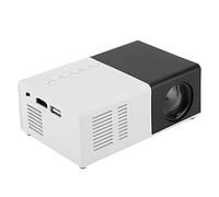 ASHATA Proyector LED portátil, Proyector LED de Cine en casa, Mini proyector LED USB HDMI 1080P Proyector de Pantalla LCD de 2.0 Pulgadas con Orificios de enfriamiento 110-240V(En y Negro)