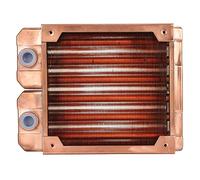 ASHATA Radiador de Computadora de Refrigeración por Agua, Rosca G1/4, Cobre Rojo, Tubo Redondo de 7 Mm, Intercambiador de Calor Líquido, Radiador de Refrigeración para Computadora,