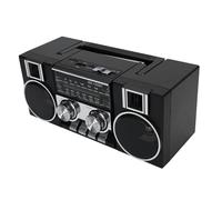 ASHATA Radio de Altavoces, FM Am SW Radio Portátil con Controladores Duales de 5W Tipo C 8H Tiempo de Juego Ligero y Compacto para el Parque de Baño de Jardín (Black)