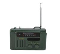 ASHATA Radio de Emergencia Solar, Radio de Clima de Emergencia de Manivela Solar con un Banco de Energía de 8000 MAh Am/FM/WB NOAA LED LIGLETRIENT (OD Verde)