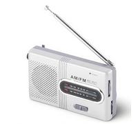 ASHATA Radio Digital portátil, Radio Am/FM portátil Receptor de Altavoz estéreo, Reproductor de música, Radio Digital de Mini Bolsillo Radio con Antena para Silverig Exterior