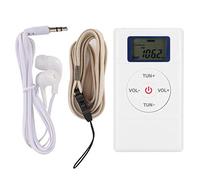 ASHATA Radio portátil de Bolsillo con batería, Mini sintonización Digital Radio FM Reproductor portátil de Alta sensibilidad con cordón y Auriculares, Mini Radio de Bolsillo