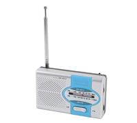 ASHATA Radio Portátil, Pocket Radio Transistor Radio Am FM con Jack de Auriculares de Altavoces Cobertura de Doble Banda Calidad de Sonido Premio PROTable para Viajes Al Aire Libre (Azul Plateado)