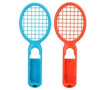 ASHATA Raqueta de Tenis para 1 par Controlador de detección de Movimiento con Mango de Raqueta de Tenis para Controller, para Aces Tennis Juego(Rojo Azul)