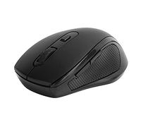 ASHATA Ratón inalámbrico para computadora, 2.4G Ergonómico Moused 1600DPI, Ratones ópticos ergonómicos para computadora portátil con Receptor USB 6 Botones para Trabajo, Estudio, hogar, Viajes(Negro)