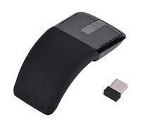 ASHATA Ratón Táctil Inalámbrico Plegable Ultradelgado de 2,4 GHz, Ratón de Arco Táctil Inalámbrico Plegable Ligero con Receptor USB para PC, Portátil y Escritorio (Black)