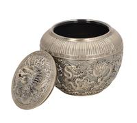 ASHATA Recipiente de té de Aleación Vintage, Recipiente Decorativo de Metal para Bolsa de té para Almacenamiento de Suelto, Pequeño Tarro de de Cobre Rojo Contenedor Multiusos para Gabinete de