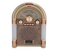 ASHATA Relio de Altavoces Retro, Decoración Vintage FM/Am/Am/SW con Batería de 1200 MAh 5.0 Opciones de Reproducción Múltiples para Acampar Al Aire Libre de la Oficina de (EU Enchufe 220V)