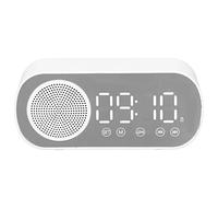 ASHATA Reloj Despertador Digital con Radio, Reloj con Espejo Y Altavoz, Radio FM HiFi Recargable con Bluetooth 5,0, Reloj con Altavoz Y Espejo para Viaje de Lectura