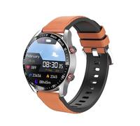 ASHATA Reloj Inteligente para Hombres y Mujeres, Reloj Inteligente con Pantalla de 1,52 Pulgadas con Modos Deportivos, Rastreador de Ejercicios BT Call Personalizado (Cuero marrón)
