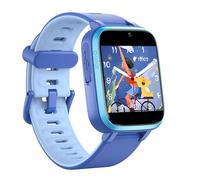 ASHATA Reloj Inteligente para Niños, Juguetes de Reloj Inteligente con Juegos de Pantalla Táctil de 1,44 Pulgadas Calculadora de Reloj de Alarma de la Linterna del Podómetro Dual para (Blue)