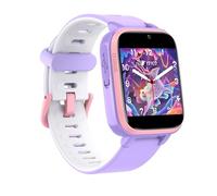 ASHATA Reloj Inteligente para Niños, Juguetes de Reloj Inteligente con Juegos de Pantalla Táctil de 1,44 Pulgadas Calculadora de Reloj de Alarma de la Linterna del Podómetro Dual para (Purple)