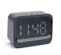 ASHATA Reloje de Alarma Digital con Altavoz, Reloj Digital LED Altavoz con Pantalla LED Grande 5.3 Reproductor de Mp3 USB Recargable para la Oficina de la Oficina del Dormitorio (Black)