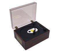 ASHATA Reproductor de CD de Oficina, Unidad de CD desde una Maleta Retro Multifuncional con Control Remoto del Automóvil para la Casa (color nuez)