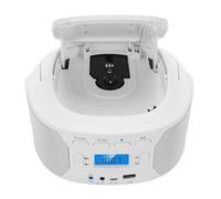 ASHATA Reproductor de CD Portátil, Reproductores de CD de Escritorio Bluetooth de Mano con Radio FM, Reproductor Auxiliar USB MP3 de Carga Superior con Conector para Auriculares para (Enchufe de la