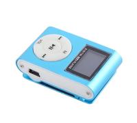 ASHATA Reproductor de Música MP3 Portátil con Carcasa de Metal, Tarjeta de Canción de 128 M, Mini Reproductor HiFi para Deportes y Correr, Azul