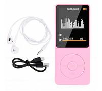 ASHATA Reproductor MP3, Reproductor de Música HiFi Portátil con Pantalla LCD de 1,8 Pulgadas, BT 5.3, FM, Grabación, Lector de Libros Electrónicos, Admite Tarjeta de 128 GB, para (Pink)