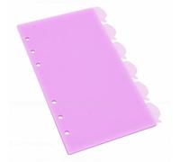 ASHATA Separador de Cuadernos A6, Plástico Resistente Al Agua y Duradero, con índice de Estilo de Frutas para una Organización Eficiente en el Hogar y la Oficina, 4 Juegos (PURPLE)
