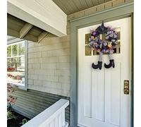 ASHATA Sombrero de Bruja de Halloween de Calabaza Exquisita Decoración Colgante de Puerta para una Feliz Fiesta de Halloween Decoración del Hogar