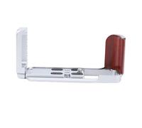 ASHATA Soporte de Empuñadura de Metal en L para Cámara XT30 XT30II XT10 XT20, Soporte de Empuñadura Antideslizante, en Forma de L de Aleación de Aluminio con Mango de Madera (Silver)