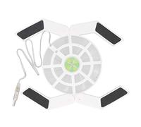 ASHATA Soporte de Enfriamiento para Computadora Portátil, Enfriador de Computadora con Ventilador Grande Luminoso, Soporte Plegable para Computadora Portátil USB DR-S08. (Blanco)