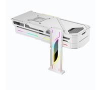 ASHATA Soporte de Soporte de GPU de 5 V 3PIN RGB, Tarjeta de Gráficos GPU Soporte de Soporte de Videos sobre de Video, con Base Magnética, Soporte Vertical de Argb, Altura Ajustable (White)