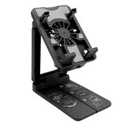 ASHATA Soporte de Ventilador de Enfriamiento del Teléfono, Ventilador de Teléfono de Juego Fácil de Usar Operación Silenciosa Telescópica Portátil para Transmisión en Vivo (Black)