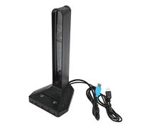 ASHATA Soporte para Auriculares RGB para Juegos, Soporte para Auriculares con 3 Puertos USB, Soporte para Auriculares con 3 Niveles Ajustables RGB 7 Colores Plug and Play Cable de 3,9