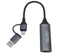 ASHATA Tarjeta de Captura de Video, 4K USB3.0 HDMI a USB C y una Tarjeta de Captura para Transmisión, Baja Latencia, para Juegos de Enseñanza de Conferencias