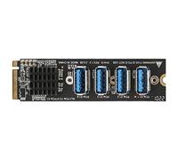 ASHATA Tarjeta de Expansión M.2 a PCIe, Adaptador PCIe de 4 Puertos PCIe M.2, Tarjeta Adaptadora de 4 Puertos M.2 a PCIe Antiinterferencia Fuerte con Transmisión Estable
