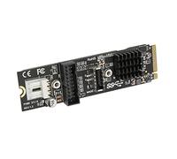 ASHATA Tarjeta de Expansión M.2 MKEY PCIe a USB 3,1 Frontal, Tarjeta de Expansión de 19 Pines Adaptador de 19 Pines Tipo C para Ordenador 5Gb para Control Principal VL805