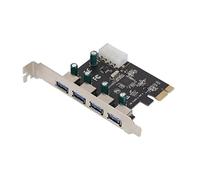 ASHATA Tarjeta de Expansión PCIE a USB3.0, 4 Puertos Tarjeta PCIE USB 3.0 Interfaz PCI Express X1, Tarjeta Adaptadora de Transferencia Estable de Alta Velocidad Adaptador de Controlador