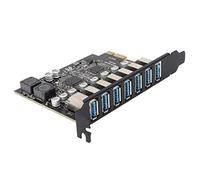 ASHATA Tarjeta de Expansión PCIE de 7 Puertos, Tarjeta de Expansión Frontal USB 3.2 Superspeed 5Gbps, Convertidor de Concentrador USB Interno para XP 8 10 11 Linux