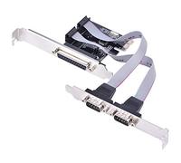 ASHATA Tarjeta de Interfaz PCI Express Serie RS232 de 2 Puertos, Puerto Serie PCI-E a RS-232 Doble + 1 Adaptador de Puerto LPT Paralelo DB25,para PC de Escritorio