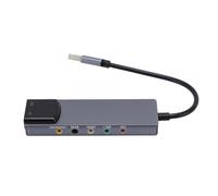 ASHATA Tarjeta de Sonido Externa USB, Adaptador de SPDIF de 5.1 Canales con Chip de Reducción de Ruido, para PC Computer a OS X Home Theater