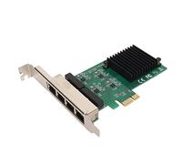 ASHATA Tarjeta Ethernet Gigabit de 4 Puertos, Adaptador de Red PCIe, 10/100/1000Mbps 4 Puertos RJ45 Activación Remota Plug and Play Gigabit Nic de 4 Puertos para PC