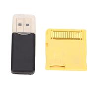 ASHATA Tarjeta Flash 2025 para Consola de Juegos 2DS 3DS, Tarjeta de Memoria Flash para Videojuegos con Chip ASIC con Lector de Tarjetas, Tarjeta Flash de Ajuste de Brillo de Cuatro (Gold)