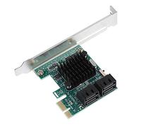 ASHATA Tarjeta PCIE SATA, Tarjeta de expansión SATA 3.0, Adaptador de Tarjeta de Controlador de expansión PCIE a SATA 3.0 6G de 4 Puertos para Windows XP / 2003 / Vista / Win7 / Win8 / Win10