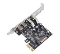 ASHATA Tarjeta PCIe USB 3.2, Tarjeta de Expansión PCIe a USB y Tipo C con 5 Gbps de Alta Velocidad, Interfaz ATA Serial Admite X1 X4 X8 X8 X16 Entrega de Alimentación Estable para PC