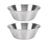 ASHATA Tazón Versátil de Acero Inoxidable de 250 Ml para s y Aderezos, Ideal para Acampar, Picnics y Reuniones en Casa (Cuenco sin asas de acero inoxidable 2PCS)