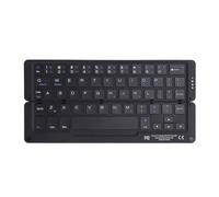 ASHATA Teclado Bluetooth Plegable, Teclado Portátil Inalámbrico Plegable con Soporte Magnético, 58 Teclas Aleación de Aluminio Silencioso Recargable para Teléfonos para Tabletas (Blue)